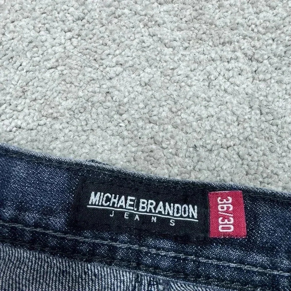 Michael Brandon Jeans Blue Straight Pockets Men’s Size 36x30 - Picture 11 of 12